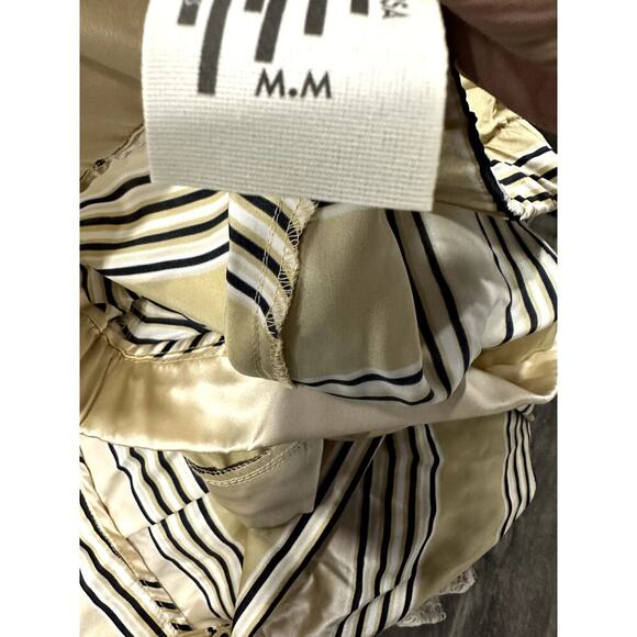 Free People Soft Satin Striped Drawstring Button Fly Shorts Size Medium - Picture 5 of 6